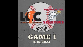 Lassen College Baseball vs College of the Siskiyous game 1 [upl. by Lorrac]