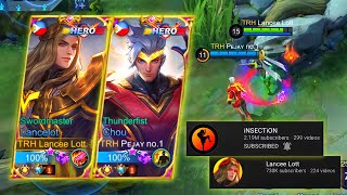 Lancee Lott Meets iNSECTiON in Rank GAME  Top Global Lancelot And Chou Connection  MLBB [upl. by Leunam]