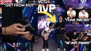 Tarik TenZ amp Kyedae React To Kang Kang Recieving Diamond MVP Bracelet In VCT Champions 2024 [upl. by Waverly]