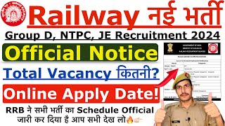 Railway New Vacancy 2024  Railway Group D NTPC RPF Recruitment 2024  Railway Recruitment 2024 [upl. by Ytak929]