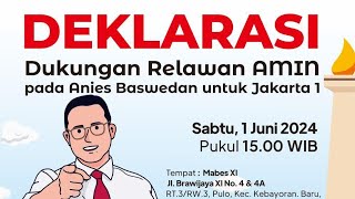 DEKLARASI ANIES BASWEDAN JAKARTA 1 [upl. by Ruddy]