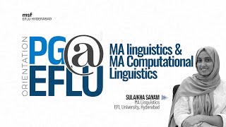 PGEFLU  All about MA Linguistics amp MA Computational Linguistics in EFLU  msf EFLU [upl. by Anaek]