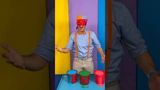 Whats inside the MYSTERY SLIME BUCKET🟨🟩🟥 Rainbow Slime Challenge blippi shorts [upl. by Tades]