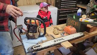 Chainsaw Maintenance Stihl Ms290 Fix oil leak [upl. by Haimarej]