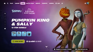 NEW PUMPKIN KING amp SALLY  NEW EMOTE❗️FORTNITE ITEM SHOP October 112024 [upl. by Urania877]