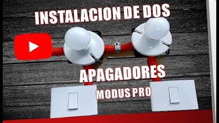 INSTALACION DE DOS INTERRUPTORES SENCILLOS MODUS PRO BTICINO [upl. by Kolb]