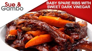 Baby Spare Ribs With Sweet Dark  Black Vinegar  Chinkiang Pork Spare Ribs Recipe [upl. by Treblah]