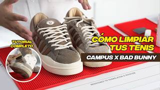 CÓMO LIMPIAR TENIS DE GAMUZA ADIDAS BAD BUNNY [upl. by Yesak556]