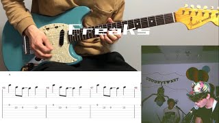 Surf Curse  Freaks guitar cover with tabs amp chords [upl. by Uriiah]