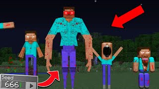 I FOUND SCARY KILLER HEROBRINE IN MY WORLD 😱  MINECRAFT SCARY SEED 666 [upl. by Lramaj]