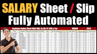 Employee SALARY Sheet  Salary Slips in Excel [upl. by Yknarf]