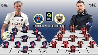 PSG VS Nice  Luis Enrique Vs Francesco Farioli POTENTIAL LINEUP LIGUE 1 FRANCE LIGA 2023 [upl. by Eniruam]