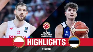 Poland 🇵🇱 vs Estonia 🇪🇪  SemiFinals Highlights  FIBA Olympic PreQualif Tournament 2023 POLEST [upl. by Urissa]