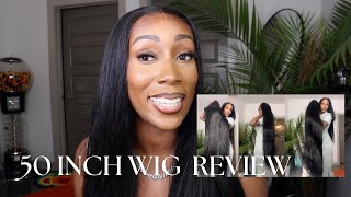 50 INCH WIG REVIEW UPDATED UNEELY HAIR ON ALIEXPRESS 13X6 LACE FRONTAL 200 DENSITY WIG [upl. by Enois]