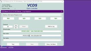 Battery Registration and coding using VCDS [upl. by Ahsilem580]