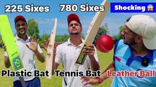 Plastic Bat And Tennis Bat Vs Leather Ball 🔥 150m Six 😱 Cricket With Vishal Challenge [upl. by Marina]