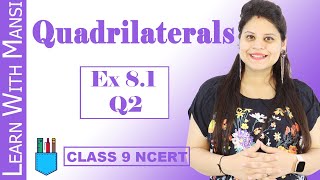 Class 9 Maths  Chapter 8  Exercise 81 Q2  Quadrilaterals  NCERT [upl. by Ahsla]