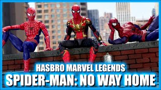 Marvel Legends SpiderMan No Way Home Tom Holland Tobey Maguire Andrew Garfield Hasbro Review [upl. by Chapel]