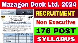 Mazagon Dock Non Executive Online Form 2024  Mazagon Dock Shipbuilders Limited Recruitment 2024 [upl. by Nady]