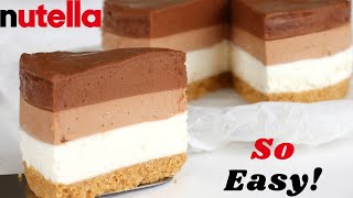 NoBake Triple Nutella Cheesecake Recipe  It Is So Simple Recipe   Eggless  Top Tasty Recipes [upl. by Gabe]