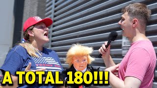 Debate with Trump Supporter CHANGES THEIR MIND in Seconds… [upl. by Beverlee889]