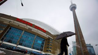 Ice from CN Tower hitting Rogers Centre causes Blue Jays cancellation [upl. by Teilo]