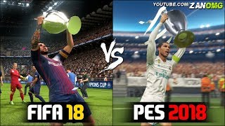 FIFA 18 vs PES 2018  UEFA Champions League Final Comparison [upl. by Earaj]