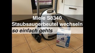 Miele S8340 Staubsaugerbeutel wechseln  so einfach gehts [upl. by Noied872]