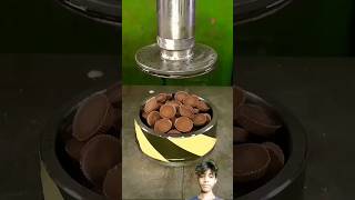 Chocolate and skittles crossing by hydraulic press machine satisfying machine hydraulics shorts [upl. by Fenwick351]