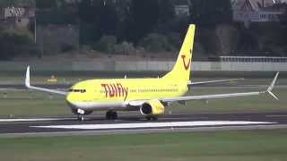 TUIfly Boeing 7378K5 DATUH Split Scimitar Winglets X3178 takeoff at Berlin Tegel airport [upl. by Siuraj]