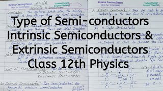 Types of Semiconductors Intrinsic and Extrinsic Chapter 14 Semiconductor Electronics Class 12 [upl. by Iroc]