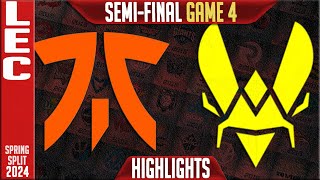 FNC vs VIT Highlights Game 4  Lower Semi Final LEC Spring Playoffs 2024 Fnatic vs Team Vitality G4 [upl. by Enomes]