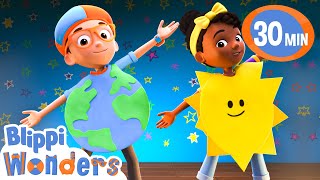 Happy Earth Day Song  Blippi Wonders Fun Cartoon  Moonbug Kids Cartoon Adventure [upl. by Sinnard877]