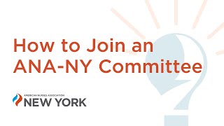 How to Join an ANA NY Committee [upl. by Adnyc]