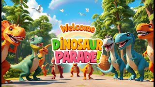 🦕 Dinosaur Parade  Kids Song with Dinosaurs  Baby Smiles amp Songs [upl. by Gunner]