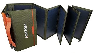 AIMTOM Portable Solar Charger – 60W Foldable Solar Panel [upl. by Idahs]