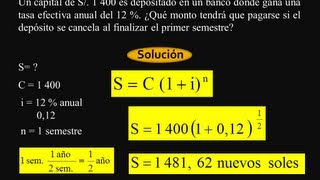 INTERÉS COMPUESTO  MATEMÁTICA FINANCIERA  4 PROBLEMAS RESUELTOS [upl. by Wemolohtrab]