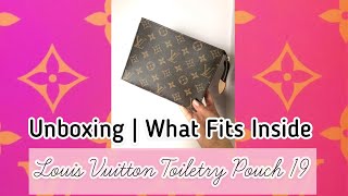 Unboxing Louis Vuitton Toiletry Pouch 19What fits inside [upl. by Neffirg]