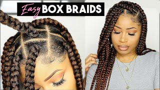 EASY SUMMER BOX BRAIDS beginner friendly [upl. by Lucais109]