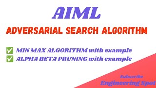 Adversarial Search Algorithm minmaxalgorithm alphabetaalgorithm aiml engineeringspot [upl. by Eentirb]