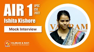 Ishita Kishore AIR 1 Interview  UPSC CSE 2022 IAS  Vajiram amp Ravi [upl. by Hnib376]