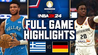 GERMANY vs GREECE  PARIS OLYMPICS QUARTER FINALS  GAME HIGHLIGHTS NBA 2K24  August 6 2024 [upl. by Aniral]