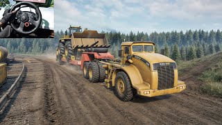 Transporting Caterpillar 993K With Haulmax 3900 in Forest  SnowRunner  Logitech G29  646 [upl. by Sunev]