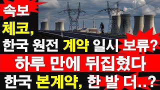 속보 체코 한국 원전 계약 일시 보류 하루 만에 뒤집혔다 경쟁사 이의 제기 1차 기각 레지스탕스TV 정광용TV [upl. by Econah]