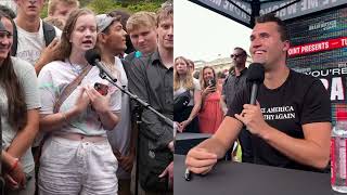 Charlie Kirk Shuts Down Girl Making Excuses for Criminals [upl. by Jaco886]