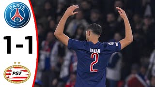 PSG vs PSV 11 Achraf Hakimi Goal All Goals and Extended Highlights [upl. by Absalom]