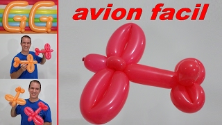 como hacer un avion con globos  globoflexia facil  figuras con globos  aviones faciles [upl. by Raual465]