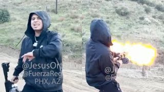 Jesús Ortiz De Fuerza Regida Disparando Armas Reales En Campo Privado 🔥🔫 [upl. by Festa]