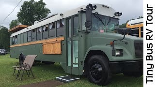 Spectacular Tour Of Tiny House School Bus RV Conversion Camper [upl. by Hoon707]