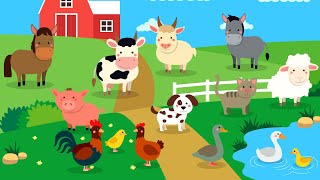 Learn Farm animals for kids  Farm Animals Names amp Sounds [upl. by Eelsel721]